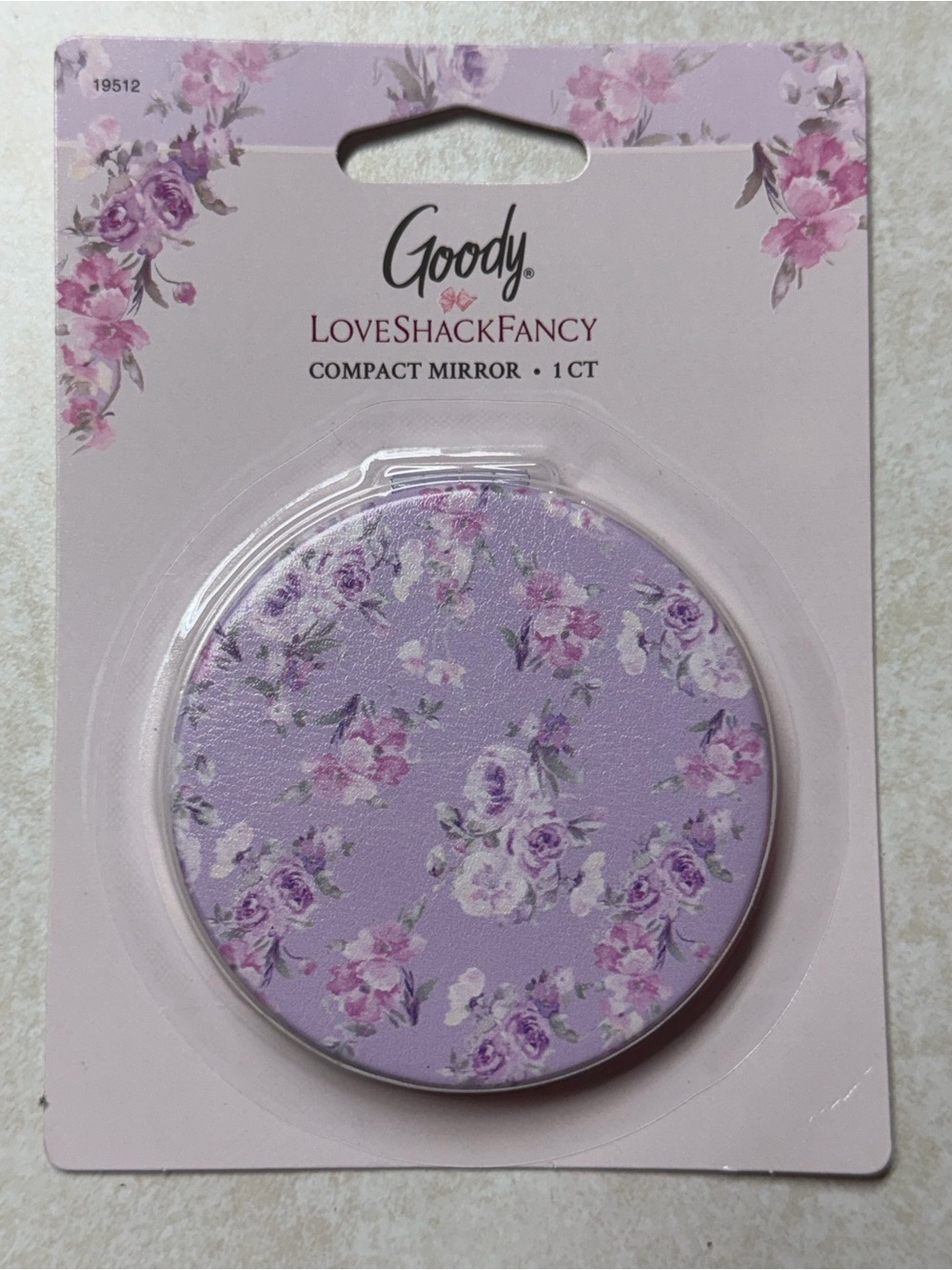 LoveShackFancy Lilac Floral Compact Mirror